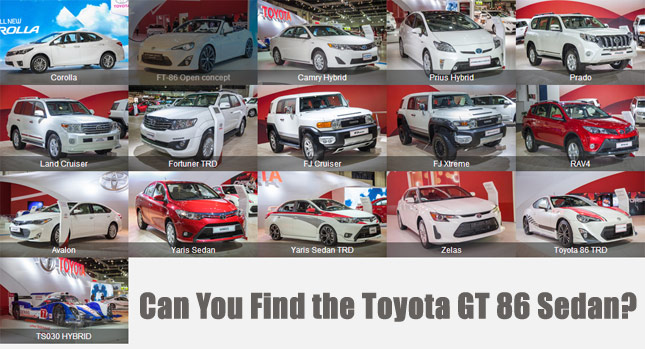  Hey, Where's the Dubai Motor Show "Confirmed" Toyota GT 86 Sedan Concept?