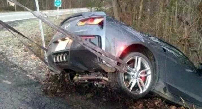  What a Ditch! There Goes Another New Corvette Stingray C7…