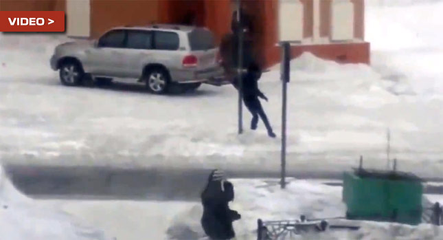  Slippery Rough Times for Russian Pedestrians at 30 Below Zero