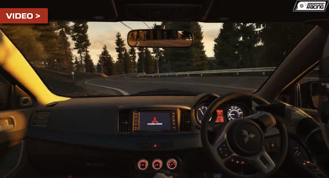  Mitsubishi Evo X Driven at Sunset on Twisty California Road in Project Cars Game