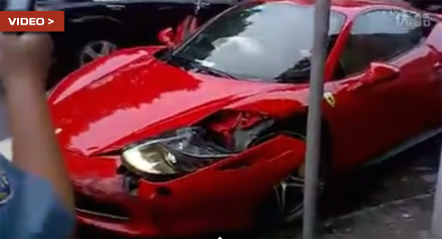  Ferrari 458 and Buick Regal Get Into a Messy Situation in China