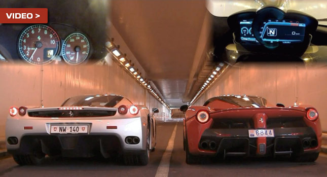  Pump Up Your Volume: LaFerrari and Ferrari Enzo Drive Through Tunnels and Hills