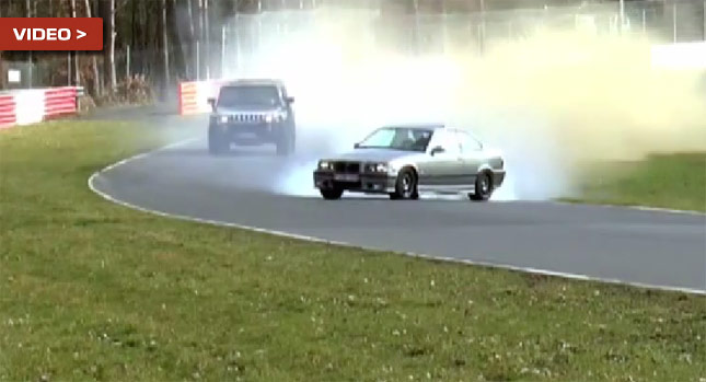  BMW M3 Loses it on the Nürburgring, Nearly Gets Nailed by a Hummer