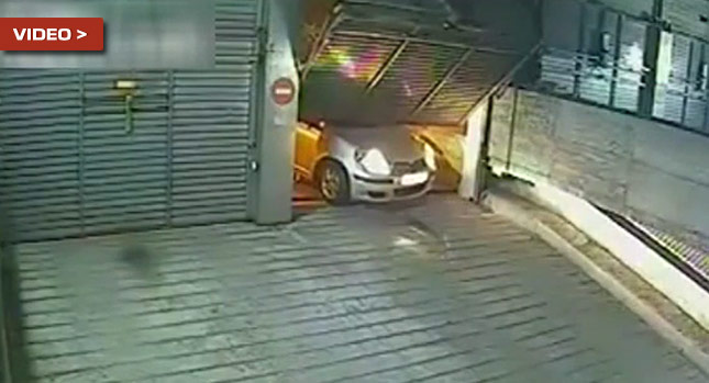  Toyota Yaris Sucker Punched by Garage Door…