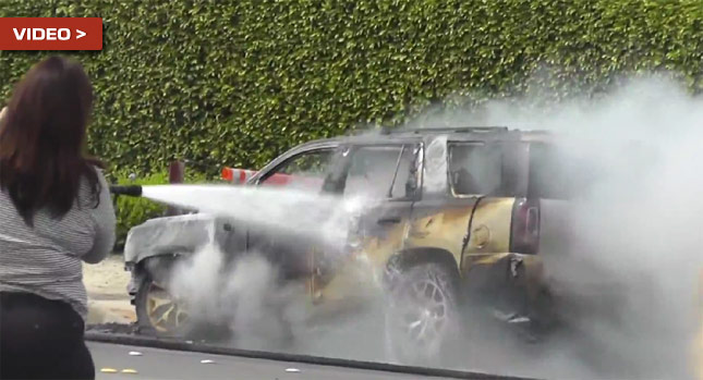  2015 GMC Yukon Bursts Into Flames During Test Drive in California