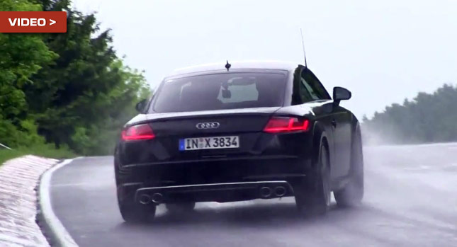  New 2016 Audi TTS Coupe Powerslides on Soaking Nurburgring