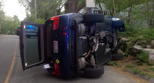  Mass Driver Flips Over BMW X5…Blames an Annoying Bee