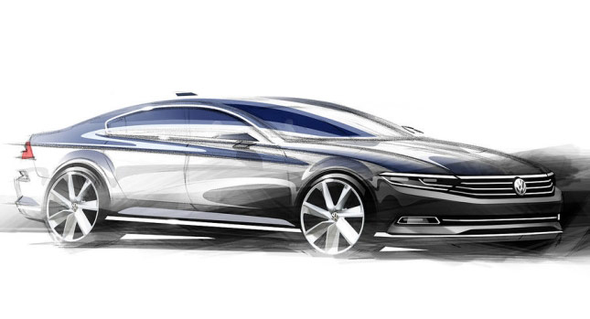  Official Sketches Show Stylized Look of European 2015 VW Passat