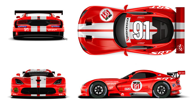  Dodge Viper GTS-R Race Cars Return to Traditional Red and White Livery