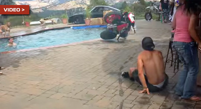  Birthday Boy Tries Wheelie, Sends Honda CBR Into the Pool