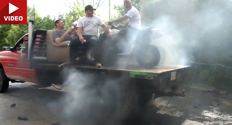  Can’t Get More Redneck than “ATV Doing a Burnout on a Truck Doing a Burnout”