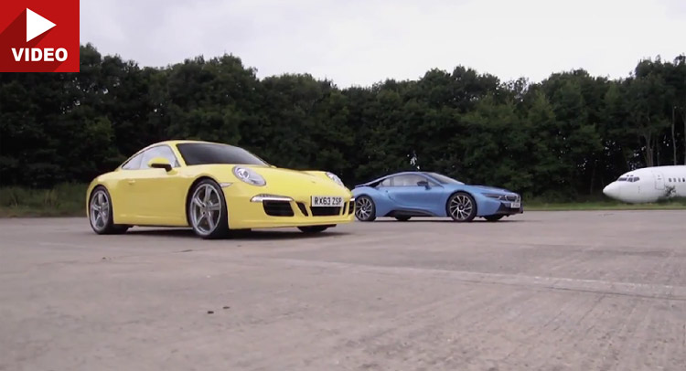  Place Your Bets: BMW i8 Drag Races Porsche 911 Carrera S