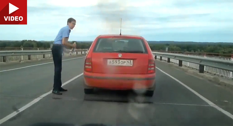  Only in Russia: Wedding Procession Stops Drivers to Offer Vodka Shots