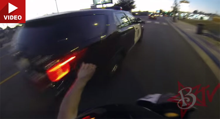  Mega Fail! Biker Plasters an “I Don’t Stop for Cops” Sticker on Patrol Car and Then Crashes!