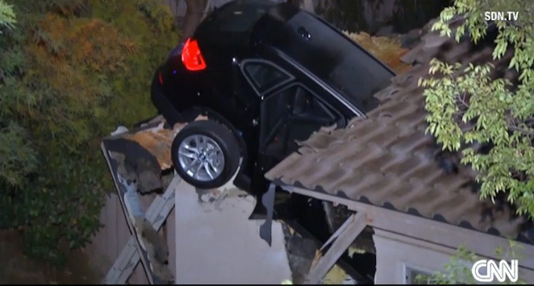  BMW Crashes Through Roof Of California Home, Driver Is Missing [w/Video]