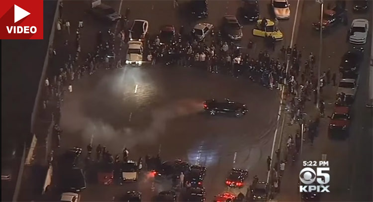  Cops Box Massive Oakland Sideshow, Impound a Dozen Cars, Interview Hundreds