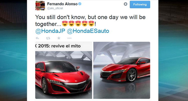  Fernando Alonso Tweets About New NSX, Wants To “Be Together One Day”