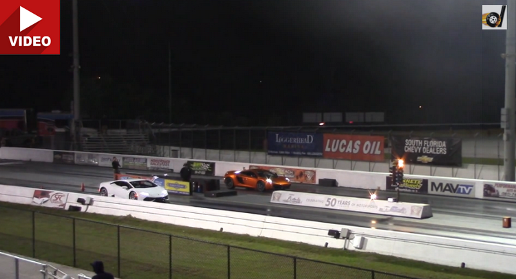  Lamborghini Huracan Takes on McLaren 12C in Drag Race