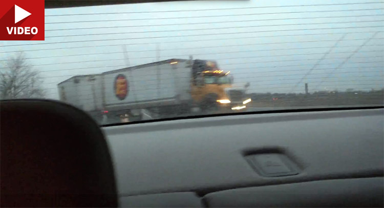  This Guy Filmed a Semi Folded in Two Coming His Way and Didn’t Even Flinch!