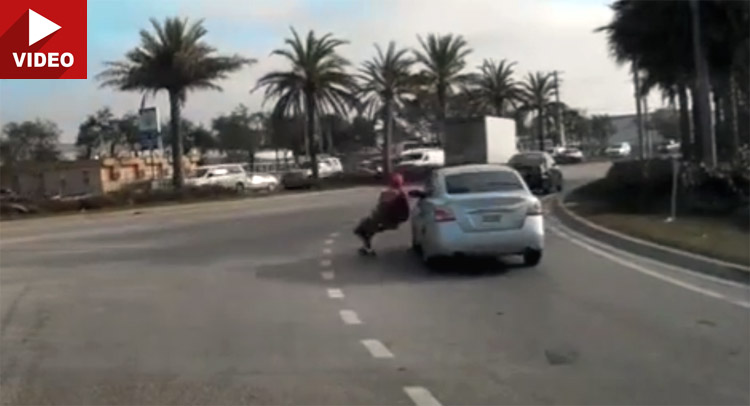  Florida Driver Knocks Down Pedestrian and Runs Away, But Dash-Cam Nabs His Plates