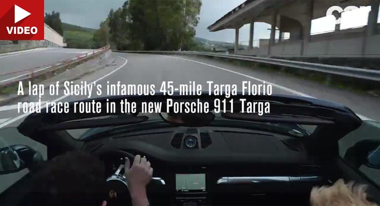  Porsche 911 Targa Drives a Lap of the Historic Route of the Targa Florio Race