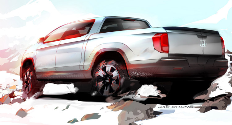  Honda Sketches Out New 2017 Ridgeline Pickup Truck in Chicago