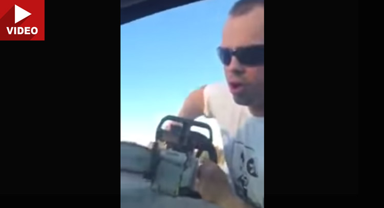  Canadian Takes Road Rage To The Next Level By Threatening Family With A Chainsaw!