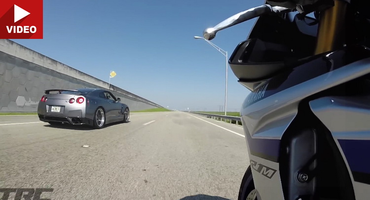  Yamaha R1M Has No Love For 750HP Nissan GT-R