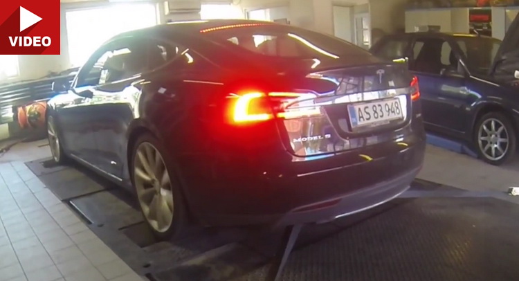  Tesla Model S P85D Breaks Dyno Belt Thanks To Instant Torque