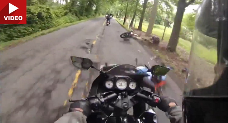 Inevitable Motorcycle Crash Captured on Helmet Cam | Carscoops