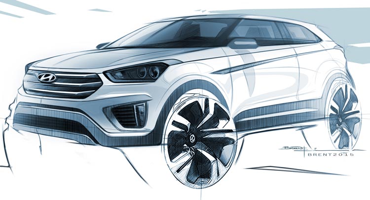  Hyundai Creta’s First Official Sketch Shows ix25 Concept Lineage