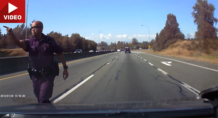  Fear The Finger: Canadian Cop Pulls Over Smartasses Driving On The Shoulder