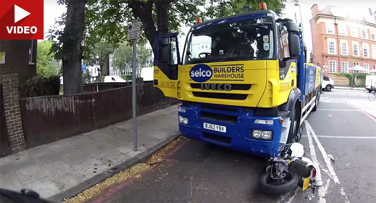  London Biker Jumps Off Just Before Distracted Trucker Plows Over His Ducati