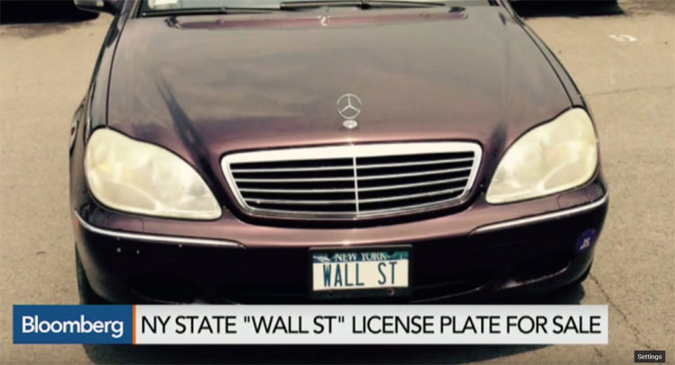  ‘WALL ST’ NY License Plate On eBay For $12K