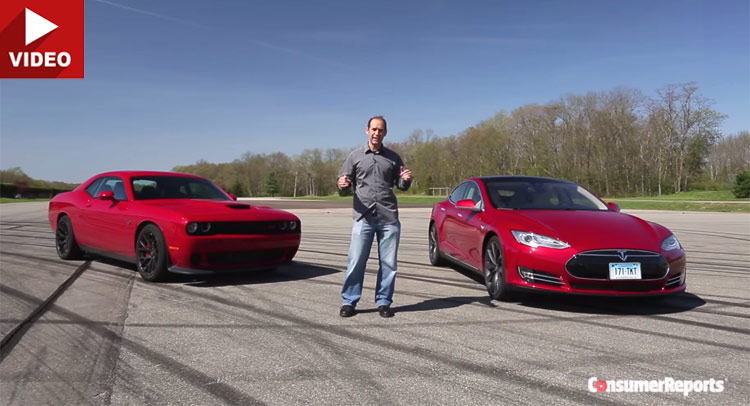  CR Uses Science To See Which Of The Dodge Hellcat And Tesla P85D Is The Fastest