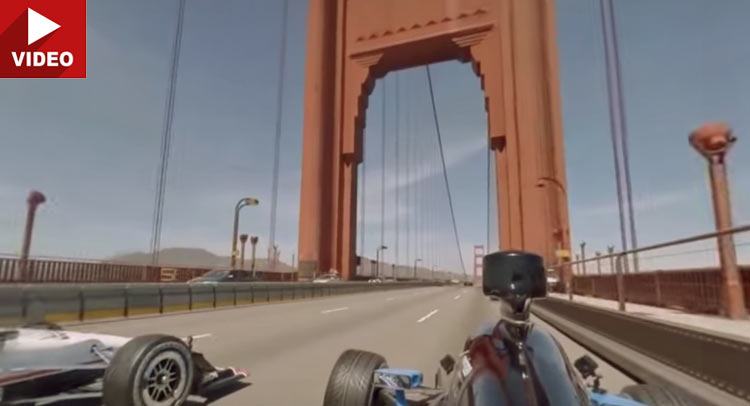  360 Degree Video Shows Indy Cars Crossing Golden Gate Bridge