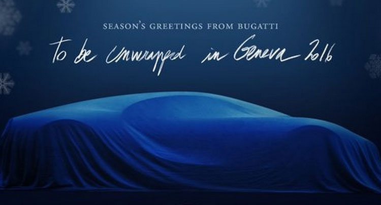  New Bugatti Chiron Hides Under A Christmas Card Cover