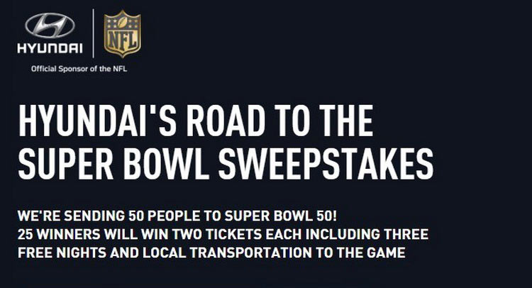  Hyundai Hosting Super Bowl Sweepstakes With 50 Available Tickets