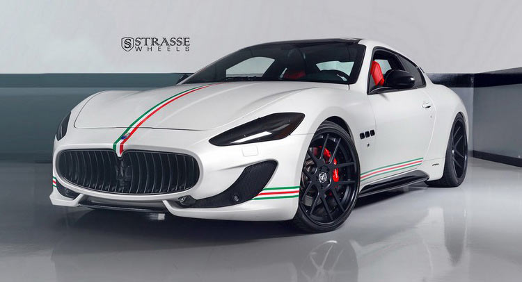  Patriotic Maserati GranTurismo S Poses On Satin Black Wheels