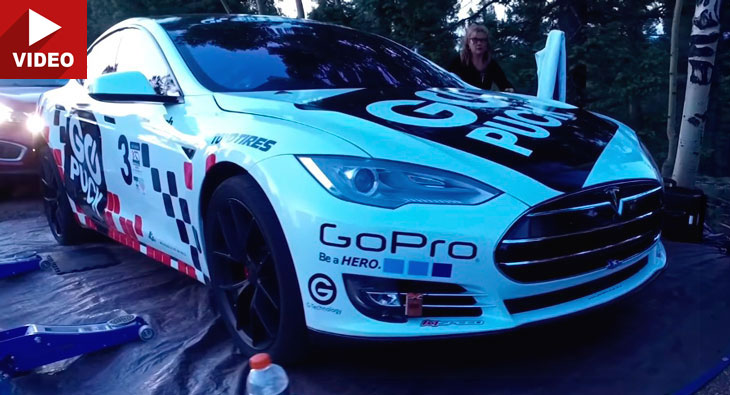  Tesla Model S Shatters Production Electric Vehicle Record At Pikes Peak