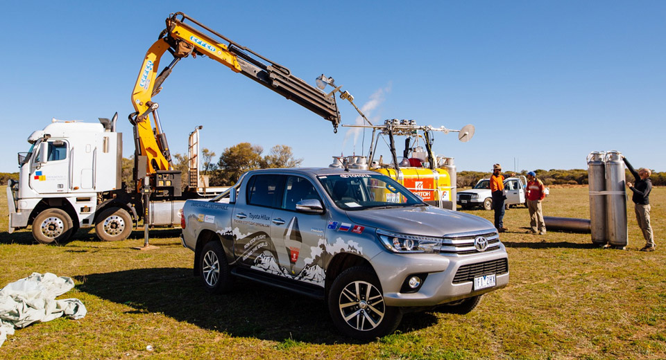  Toyota Hilux Helps Russian Adventurer Break World Record In Hot Air Balloon