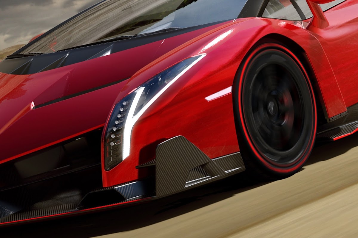 Lamborghini Veneno Roadster красная