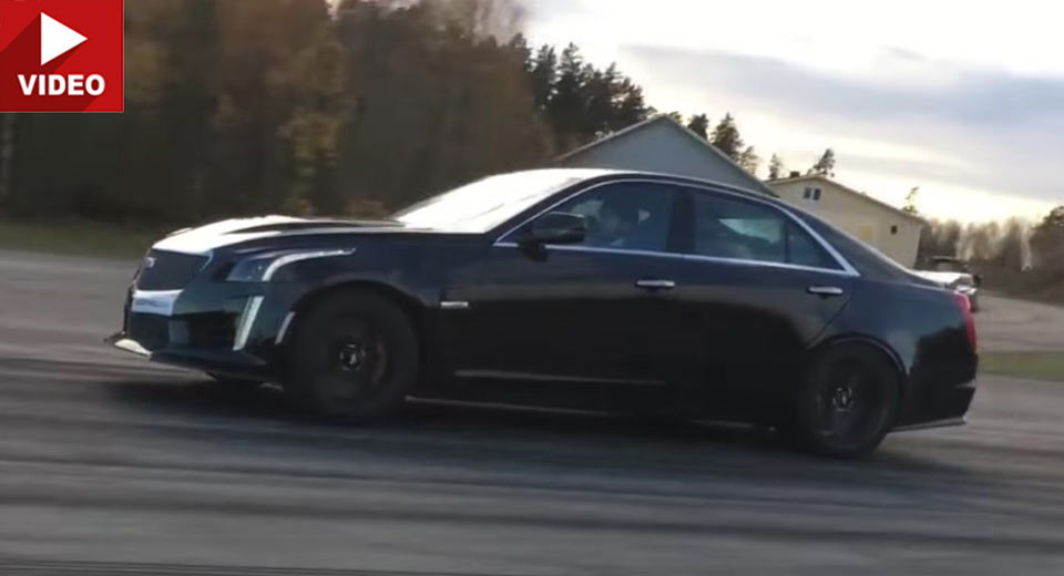  Cadillac CTS-V Challenges Tuned V12-Powered Mercedes SL600