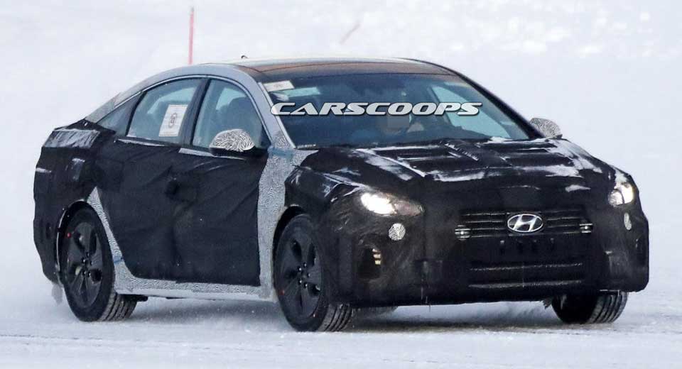  2018 Hyundai Sonata Tries To Hide Its Fresh Face In The Snow