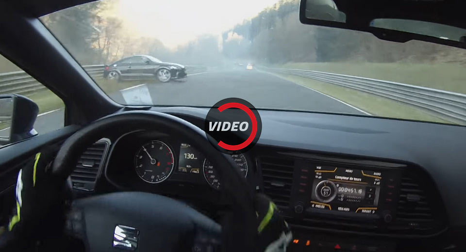  Nurburgring Audi TT RS Driver Is One Lucky Son Of A Gun After Sliding On Oil