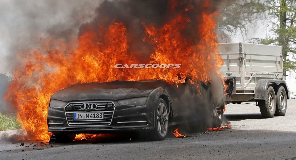  Hot Scoop: 2019 Audi A7 Prototype Goes Up In Flames During Testing