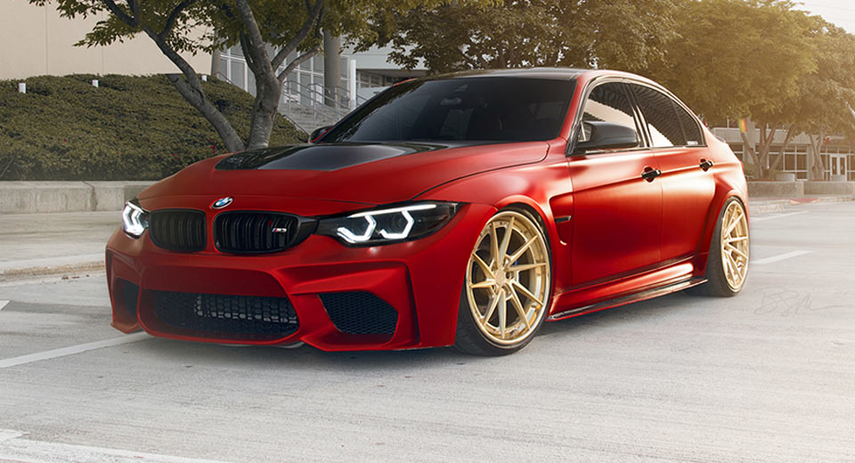 Red BMW M3 Tries To Look Special Wheels Carscoops