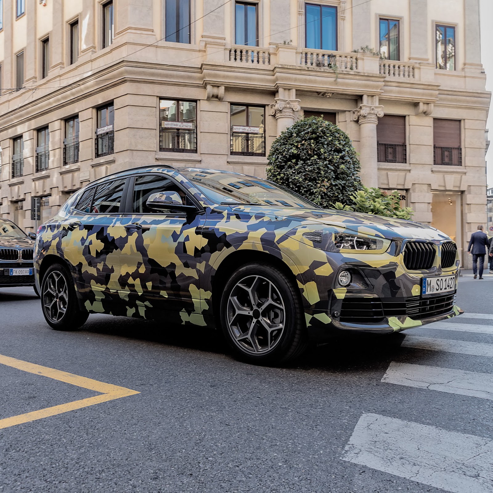 BMW X2 With Digital Camo Goes To Milan For Fashion Week