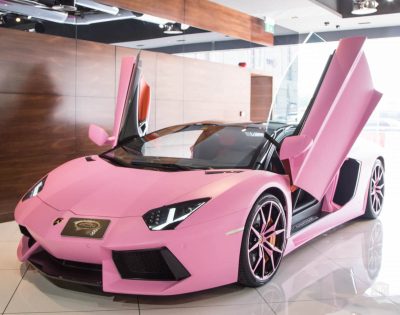 Lamborghini Aventador In Pepto Pink Over Orange Has Got To Be Ironic 