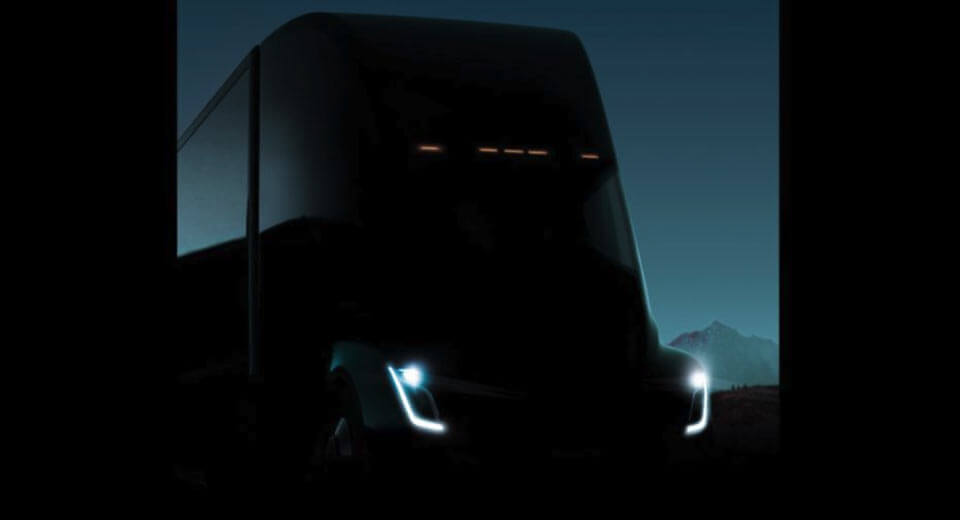  Tesla Publishes Revealing Teaser Of All-Electric Semi